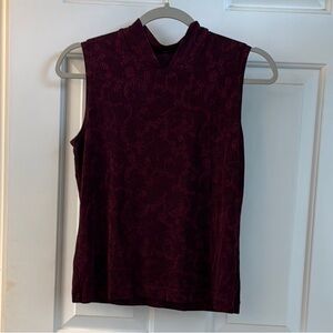 Sleeveless Burgundy Top
